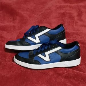 Vans Lowland ComfyCush Blue and Black Sneakers with Retro Suede Design